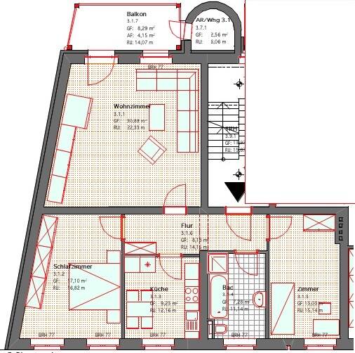 Etagenwohnung Cottbus Mitte - 3 Zimmer, 89 m&sup2;, 740&euro; | Angebot:26064707