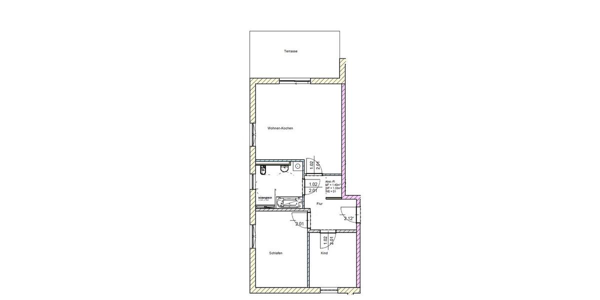 Etagenwohnung Cottbus Brunschwig - 3 Zimmer, 81 m&sup2;, 1.090&euro; | Angebot:26679509