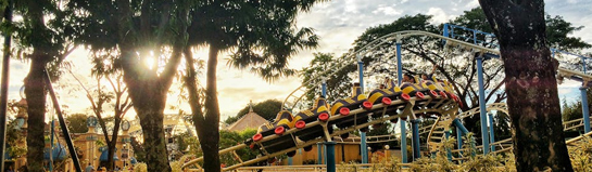 Freizeitpark-Attraktionen und Wasserwelt