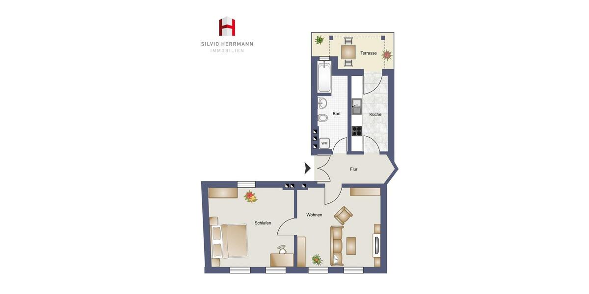 Erdgeschoßwohnung Cottbus - 2 Zimmer, 63 m&sup2;, 630&euro; | Angebot:23844038