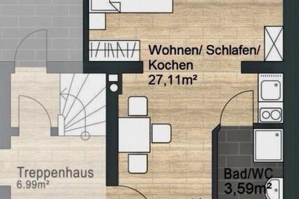 Möblierte 1-Zimmerwohnung in Cottbus mit Pantry-Küche 1 zimmer