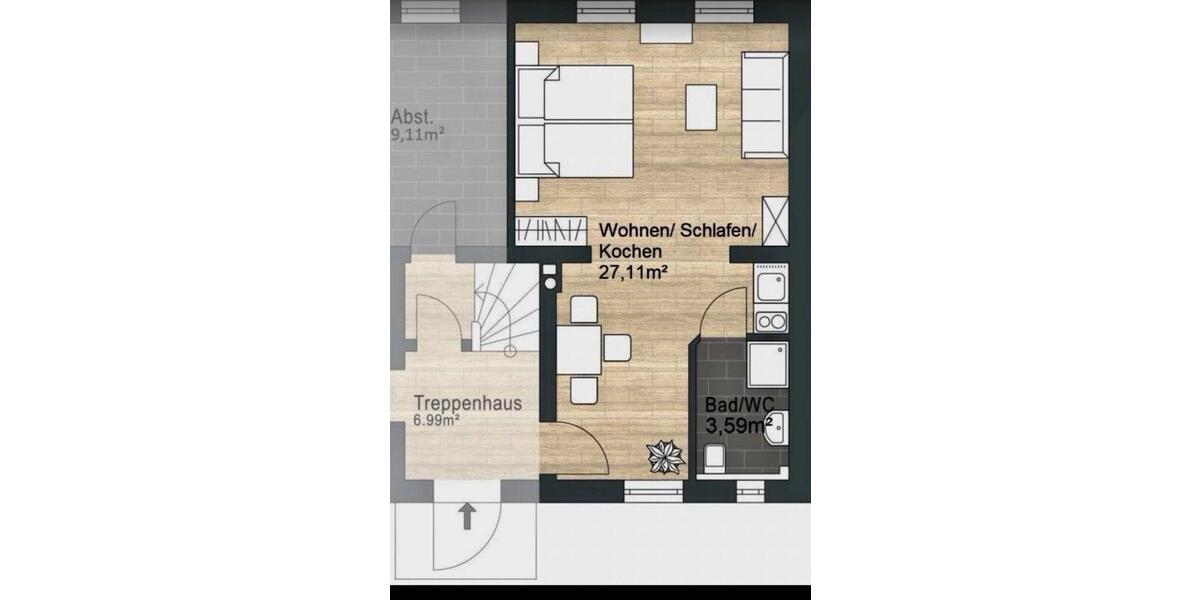 Möblierte 1-Zimmerwohnung in Cottbus mit Pantry-Küche 1 zimmer
