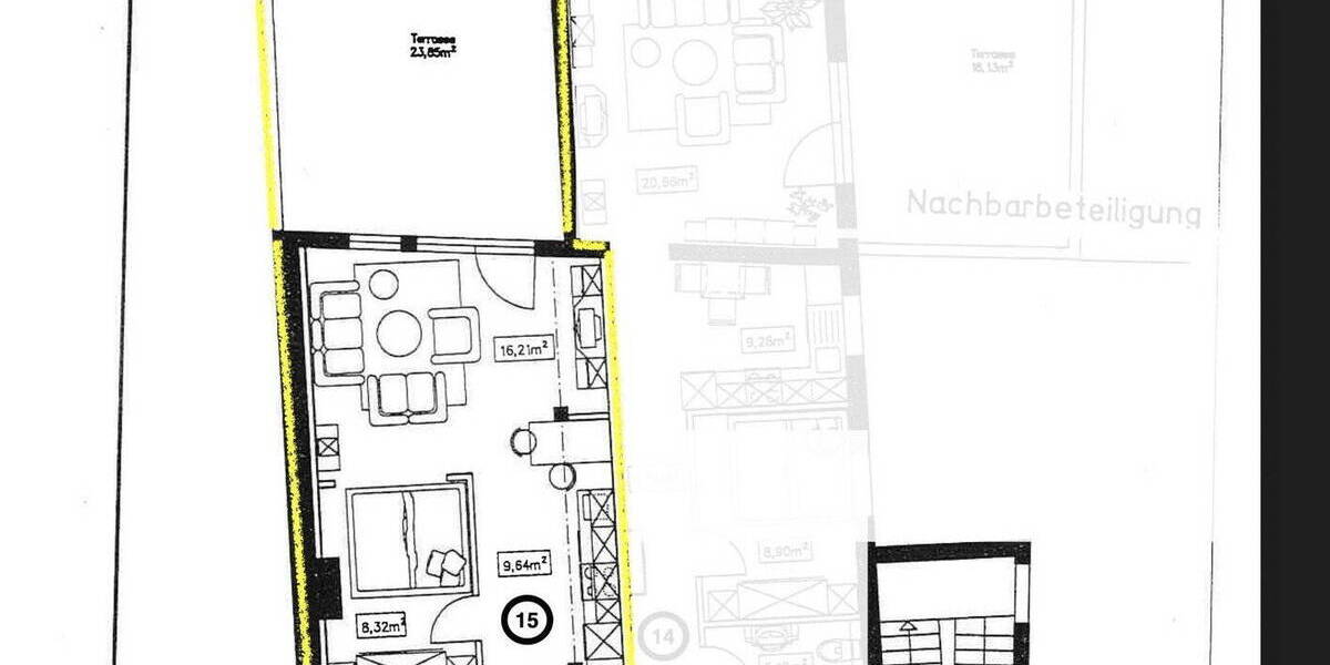 Terrassenwohnung Cottbus Ströbitz - 1 Zimmer, 59 m&sup2;, 530&euro; | Angebot:26891776