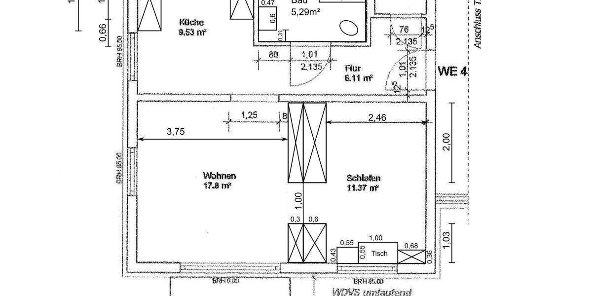 Etagenwohnung Cottbus Brunschwig - 2 Zimmer, 54 m&sup2;, 600&euro; | Angebot:25908040