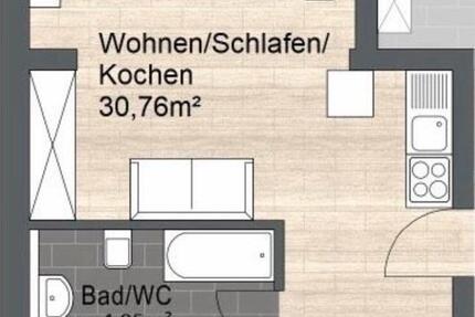 Wohnung Cottbus Sachsendorf - 1 Zimmer, 36 m&sup2;, 506&euro; | Angebot:24307592