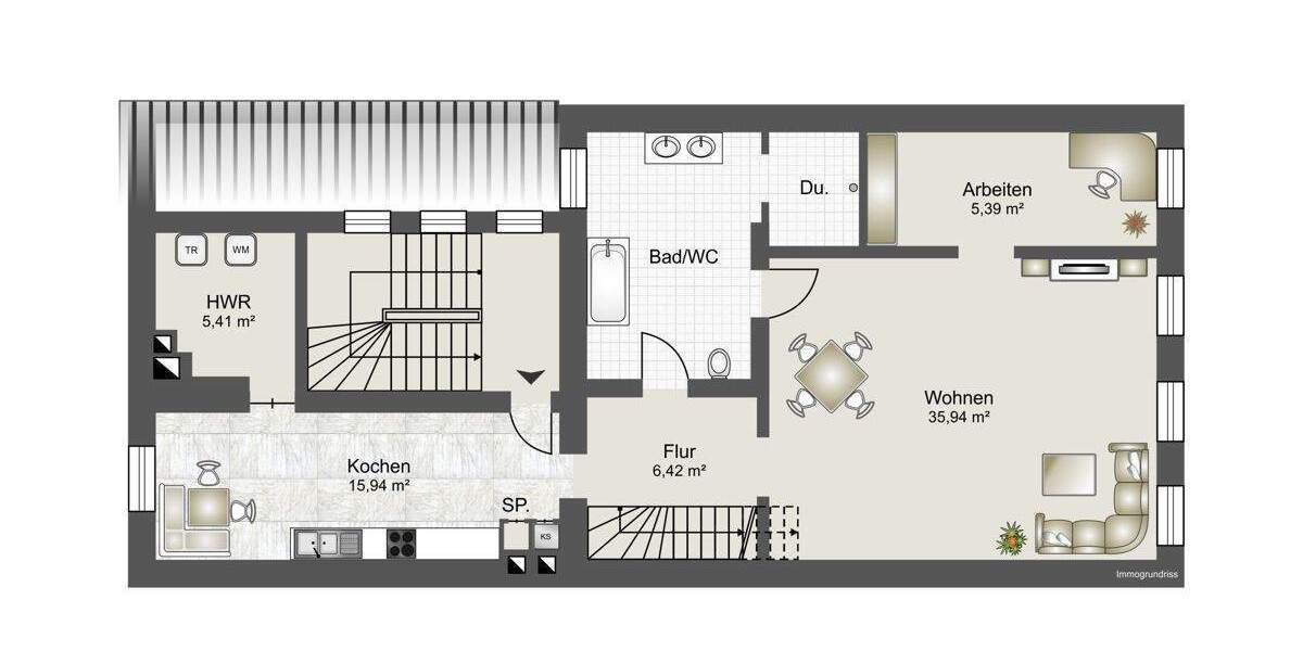 Vermietetes Wohn-und Geschäftshaus 1 zimmer