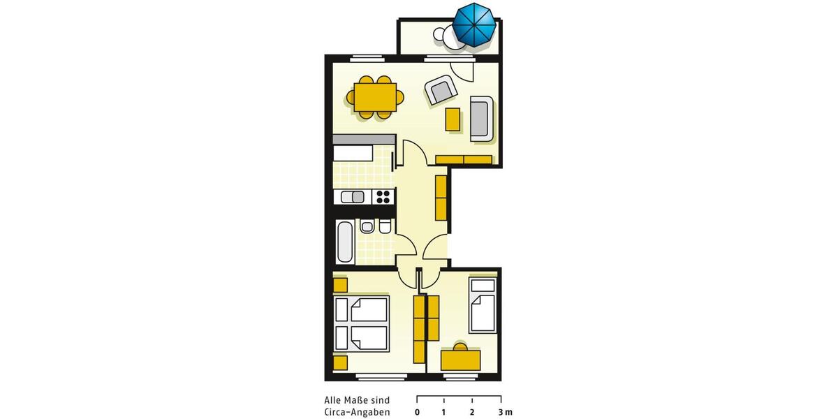 Etagenwohnung Cottbus - 3 Zimmer, 57 m&sup2;, 405&euro; | Angebot:26645553