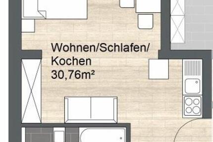 Möblierte 1-Zimmerwohnung in Cottbus mit Pantry-Küche 1 zimmer