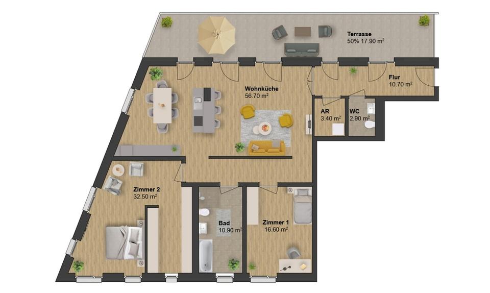 Etagenwohnung Cottbus Sachsendorf - 3 Zimmer, 152 m&sup2;, 1.987&euro; | Angebot:25962650
