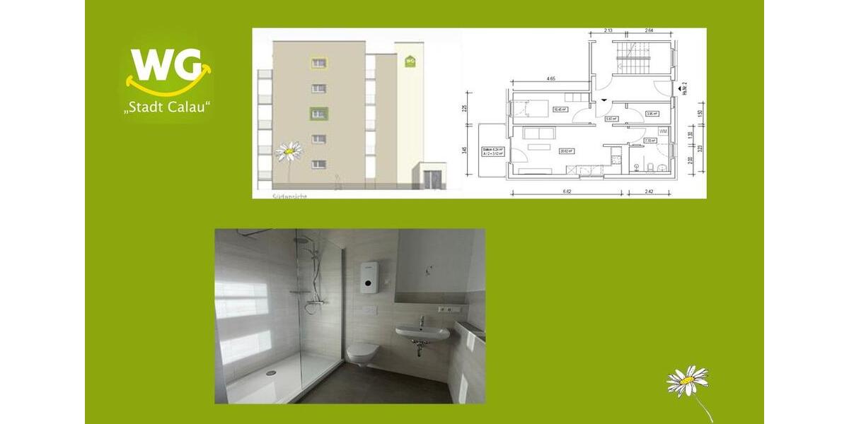 Etagenwohnung Calau - 2 Zimmer, 52 m&sup2;, 276&euro; | Angebot:26262761