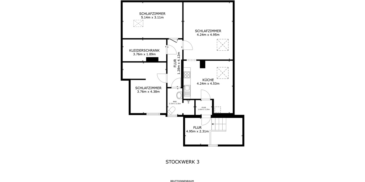 Dachgeschoßwohnung Großräschen - 3 Zimmer, 65 m&sup2;, 520&euro; | Angebot:23759922