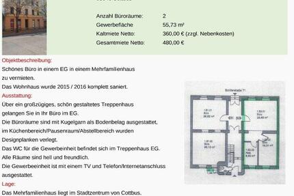 Gewerbeobjekt Cottbus - 480&euro; | Angebot:26536877