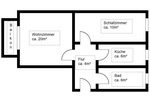 Etagenwohnung Schleife - 2 Zimmer, 50 m&sup2;, 300&euro; | Angebot:26338040