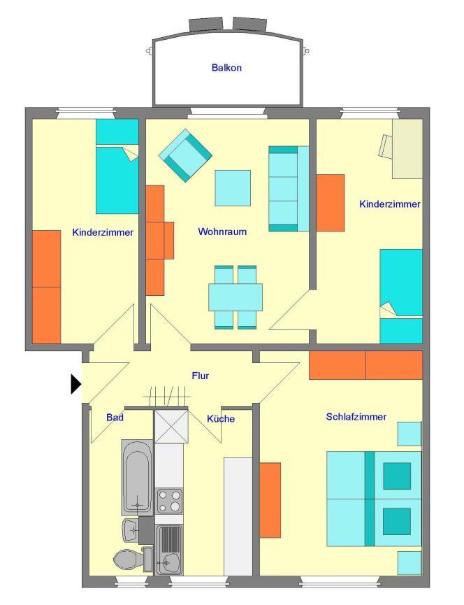 Große FamilienWohnung mit 4 Zimmern und Balkon!