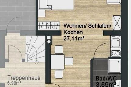 Möblierte 1-Zimmerwohnung in Cottbus mit Pantry-Küche zimmer