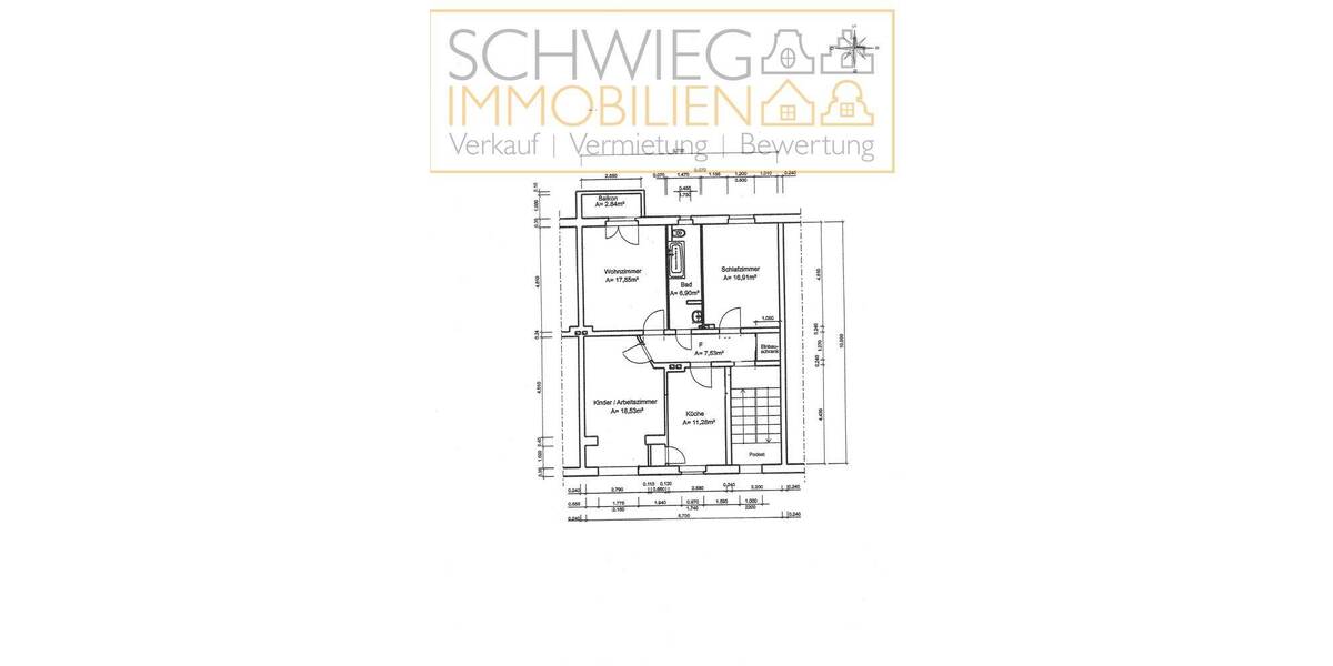 Etagenwohnung Cottbus Schmellwitz - 3 Zimmer, 82 m&sup2;, 680&euro; | Angebot:26851291