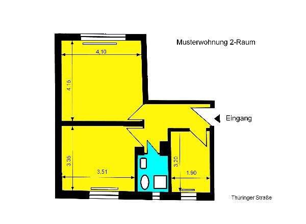 Etagenwohnung Forst (Lausitz) Forst-Stadt - 2 Zimmer, 42 m&sup2;, 273&euro; | Angebot:19303706