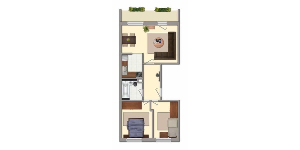 Etagenwohnung Cottbus Merzdorf - 3 Zimmer, 58 m&sup2;, 420&euro; | Angebot:25712151