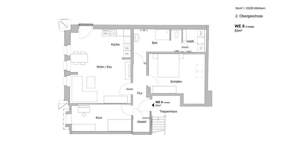 Etagenwohnung Altdöbern - 3 Zimmer, 83 m&sup2;, 650&euro; | Angebot:26599612